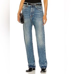 New! R13 Izzy drop washed blue straight denim pants. Size 26